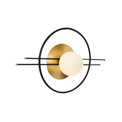 Φωτιστικό Τοίχου ArteLibre LECO Μαύρο/Χρυσό Μέταλλο/Αλουμίνιο 59x35x16cm