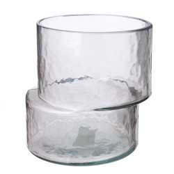 Βάζο 'Levels' Γυαλί Γκρι 14.5x16.5x16.5cm