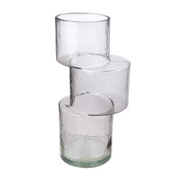 Βάζο 'Levels' Γυαλί Γκρι 11.5x13.5x28.5cm