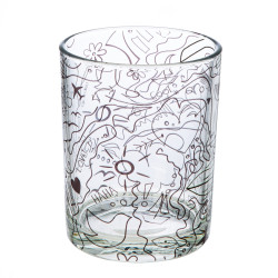 Ανεμοφωτιστικό 'Modern Art' Γυαλί Μαύρο/Διάφανο 12.5x10cm