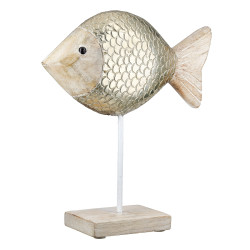 Stand Relief Fish Mango Wood Φυσικά Χρώματα 29X9X34Cm 29X9X34Cm