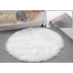 Χαλάκι Στρογγυλό Συνθετική Γούνα Φ100cm Σε 4 Χρώματα