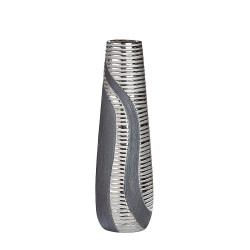 Βάζο ArteLibre Ασημί/Γκρι Κεραμικό 14x14x49cm