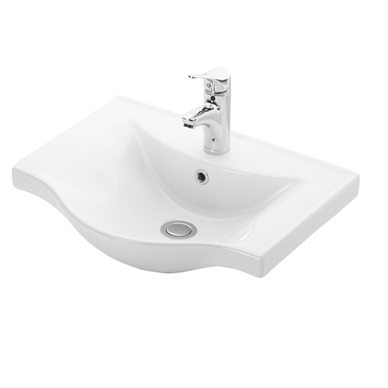 Νιπτήρας BASIC 55 γυαλιστερή πορσελάνη 55x46cm