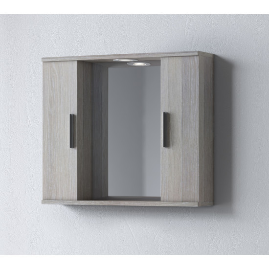 Καθρέφτης ALON 65 Διπλός Harmony 3MAL065HND με δυο ντουλάπια 65x15x56 και φωτισμό Led