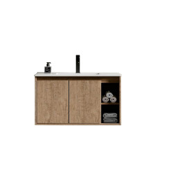 Σετ Πάγκου REA 80 cm Κόντρα Πλακέ Θαλάσσης Plywood χρ. CAPUCCINO S3BREA080CAP