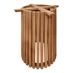 Βάση τραπεζιού εσωτερικού χώρου Galy I pakoworld mindi ξύλο σε φυσική απόχρωση Φ60x75εκ